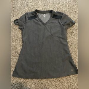 Grey med coture scrub top